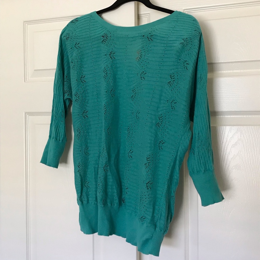 3/$18 acqua/teal light sweater top